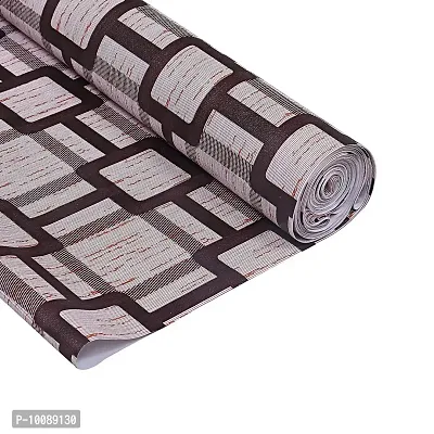 Dakshya Industries Checkered PVC Wardrobe Kitchen Drawer Cupboard Cabinet Shelf Roll/Mat/Liner 10 Meter - Brown