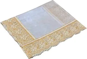 Dakshya Industries .20mm Dining Table Cover Transparent 6 Seater 60x90 Inches (Golden Lace)-thumb3