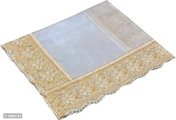 Dakshya Industries .20mm Dining Table Cover Transparent 6 Seater 60x90 Inches (Golden Lace)-thumb4