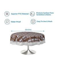 Dakshya Industries Printed PVC Plastic Flowered 4 Seater Round Shape Table Cover (Size- 60 Inches Round)-thumb3