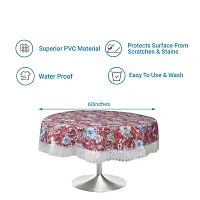 Dakshya Industries Printed PVC Plastic Flowered 4 Seater Round Shape Table Cover (Size- 60 Inches Round)-thumb3