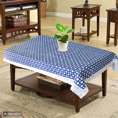 Trendy PVC Printed Waterproof Rectangle 4 Seater Table Cover 40x60 Inch -Blue-thumb0