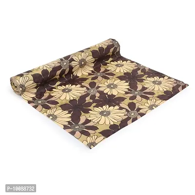 Dakshya Industries PVC Printed Table Cover Printed,Washable Waterproof (Dark Brown, 5 Meter Roll)