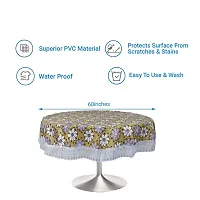 Dakshya Industries Printed PVC Plastic Flowered 4 Seater Round Shape Table Cover (Size- 60 Inches Round)-thumb3