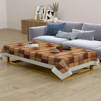 Trendy PVC Printed Waterproof Rectangle 4 Seater Table Cover 40x60 Inch -Brown-thumb1