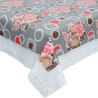 Dakshya Industries PVC Floral Beige Anti-Slip Dining Table Cover 6 Seater || 60x90 Inches-thumb1