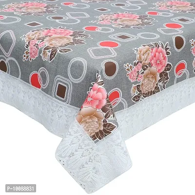 Dakshya Industries PVC Floral Beige Anti-Slip Dining Table Cover 6 Seater || 60x90 Inches-thumb2