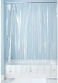 Dakshya Industries Pack of 1 Waterproof Transparent PVC Plain AC Curtain with Hooks (Size - 9 Feet, Thickness - 0.15 mm)-thumb1