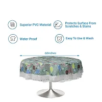 Dakshya Industries Printed PVC Plastic Flowered 4 Seater Round Shape Table Cover (Size- 60 Inches Round)-thumb3