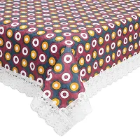 Trendy PVC Printed Waterproof Rectangle 4 Seater Table Cover 40x60 Inch -RedYellow-thumb2