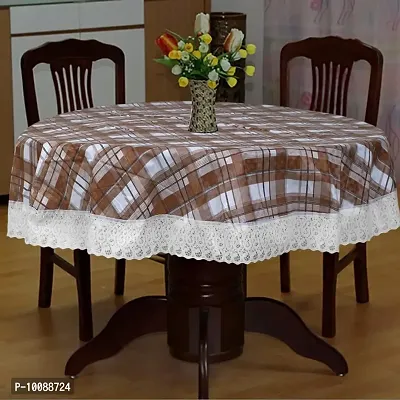 Dakshya Industries Printed PVC Plastic Flowered 4 Seater Round Shape Table Cover (Size- 60 Inches Round)