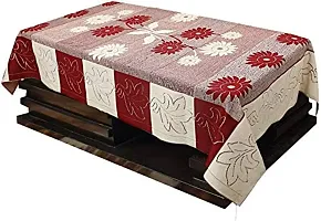 Dakshya Industries Cotton Flower 5 Seater Sofa Cover with Center Table Cover (Maroon, Standard size) 7 Pieces-thumb4