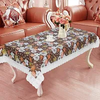 Trendy PVC Printed Waterproof Rectangle 4 Seater Table Cover 40x60 Inch -Brown-thumb2