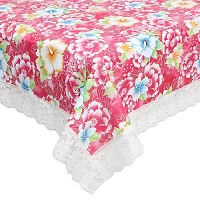 Trendy PVC Printed Waterproof Rectangle 4 Seater Table Cover 40x60 Inch -Pink-thumb1