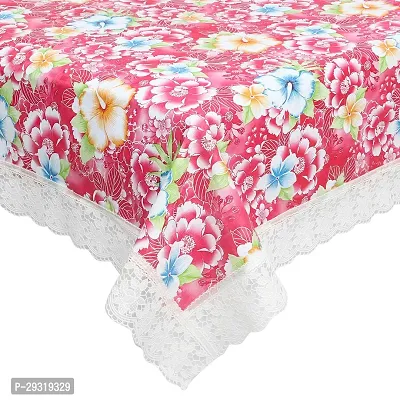 Trendy PVC Printed Waterproof Rectangle 4 Seater Table Cover 40x60 Inch -Pink-thumb2