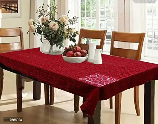 Dakshya Industries Designer Dining Table Cover 60X90 Inches (Maroon)-thumb0