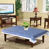 Trendy PVC Printed Waterproof Rectangle 4 Seater Table Cover 40x60 Inch -Blue-thumb1