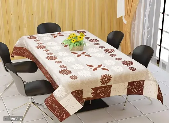 Dakshya Industries Designer Floral Dining Table Cover 60X90 Inches (Brown)-thumb0