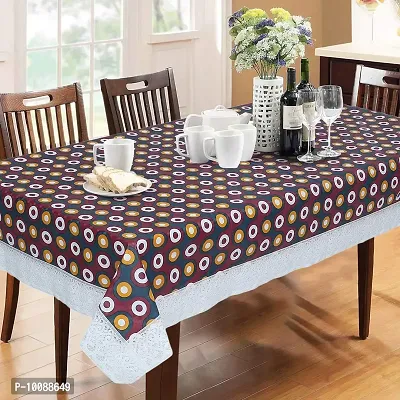 Dakshya Industries PVC Printed Table Cover Printed,Washable Waterproof (Purple, Dining Table Cover 90X60 inches)