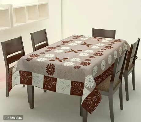 Dakshya Industries Floral Cotton Dining Table Cover 60X90 Inches (Brown)