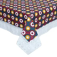 Dakshya Industries PVC Printed Table Cover Printed,Washable Waterproof (Purple, Dining Table Cover 90X60 inches)-thumb1