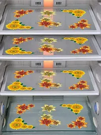 Trendy Ptinted Refrigerator PVC Cover Pack Of 5 - Multicolor-thumb1