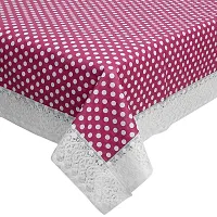 Dakshya Industries PVC Printed Table Cover Printed,Washable Waterproof Table Protector (Pink, 10 Meter Roll)-thumb1