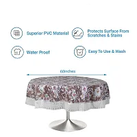 Dakshya Industries Printed PVC Plastic Flowered 4 Seater Round Shape Table Cover (Size- 60 Inches Round)-thumb3