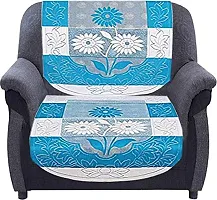 Dakshya Industries Floral Design 6 Piece Cotton Sofa Cover Set (Violet)-thumb2