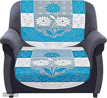 Dakshya Industries Floral Design 6 Piece Cotton Sofa Cover Set (Violet)-thumb3
