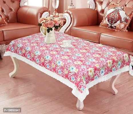 Dakshya Industries PVC Flower Printed Table Cover Washable Wrinkles Free Table Cover-thumb0