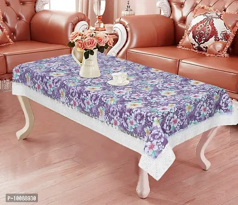 Dakshya Industries PVC Flower Printed Table Cover Washable WrinklesFree Table Cover-thumb0