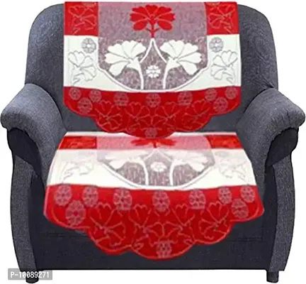 Dakshya Industries Floral Design 6 Piece Cotton Sofa Cover Set (Maroon)-thumb3