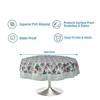 Dakshya Industries Printed PVC Plastic Flowered 4 Seater Round Shape Table Cover (Size- 60 Inches Round)-thumb3