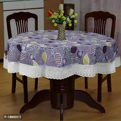 Dakshya Industries Printed PVC Plastic Flowered 4 Seater Round Shape Table Cover (Size- 60 Inches Round)