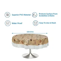 Dakshya Industries Printed PVC Plastic Flowered 4 Seater Round Shape Table Cover (Size- 60 Inches Round)-thumb3