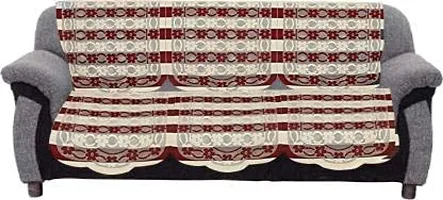 Dakshya Industries Lining Cotton 6 Piece 5 Seater Sofa Cover - Maroon-thumb1