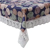 Trendy PVC Printed Waterproof Rectangle 4 Seater Table Cover 40x60 Inch -Blue-thumb2