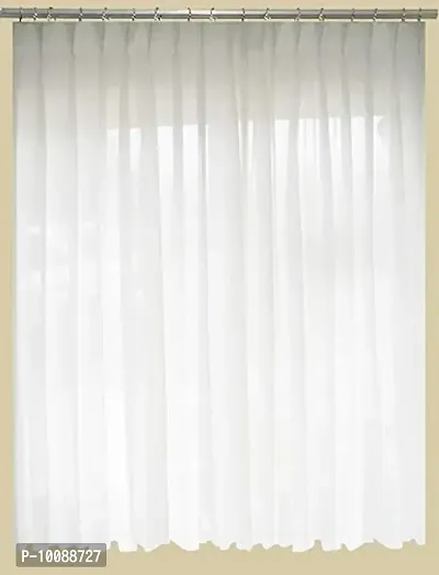 Dakshya Industries Pack of 1 Waterproof Transparent PVC Plain AC Curtain with Hooks (Size - 8 Feet, Thickness - 0.30 mm)-thumb0