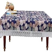 Trendy PVC Printed Waterproof Rectangle 4 Seater Table Cover 40x60 Inch -Blue-thumb1