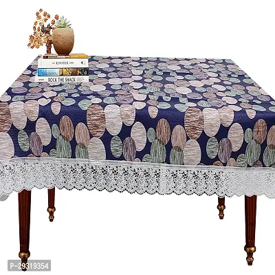 Trendy PVC Printed Waterproof Rectangle 4 Seater Table Cover 40x60 Inch -Blue-thumb2