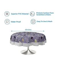 Dakshya Industries Printed PVC Plastic Flowered 4 Seater Round Shape Table Cover (Size- 60 Inches Round)-thumb3