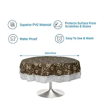 Dakshya Industries Printed PVC Plastic Flowered 4 Seater Round Shape Table Cover (Size- 60 Inches Round)-thumb3