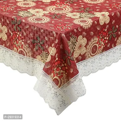 Trendy PVC Printed Waterproof Rectangle 4 Seater Table Cover 40x60 Inch -Maroon-thumb3