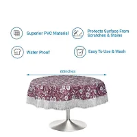 Dakshya Industries Printed PVC Plastic Flowered 4 Seater Round Shape Table Cover (Size- 60 Inches Round)-thumb3