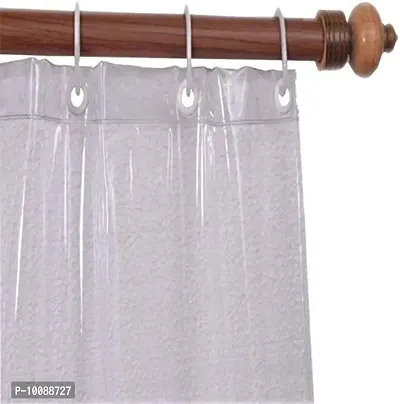 Dakshya Industries Pack of 1 Waterproof Transparent PVC Plain AC Curtain with Hooks (Size - 8 Feet, Thickness - 0.30 mm)-thumb2