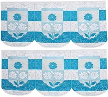 Dakshya Industries Floral Design 6 Piece Cotton Sofa Cover Set (Violet)-thumb3