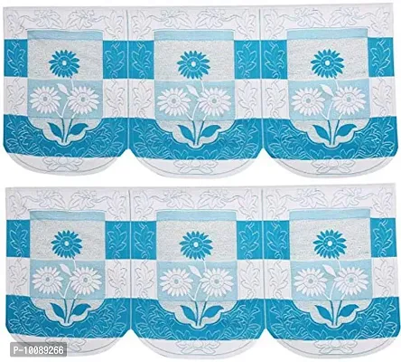 Dakshya Industries Floral Design 6 Piece Cotton Sofa Cover Set (Violet)-thumb4