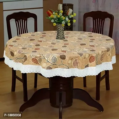 Dakshya Industries Printed PVC Plastic Flowered 4 Seater Round Shape Table Cover (Size- 60 Inches Round)