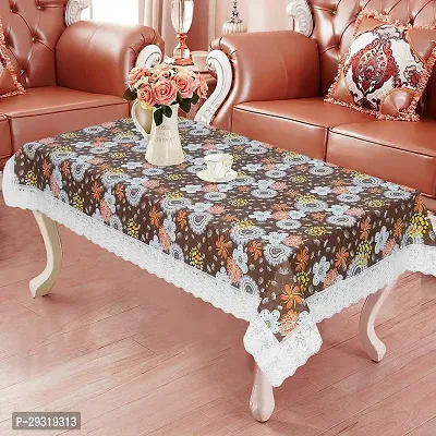 Trendy PVC Printed Waterproof Rectangle 4 Seater Table Cover 40x60 Inch -Brown